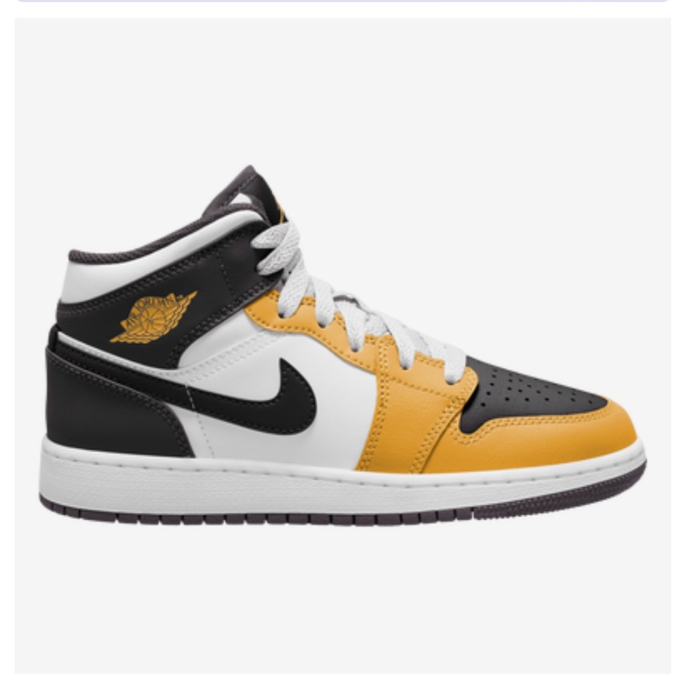 Yellow/Black Kids Jordan Air 1 Mid